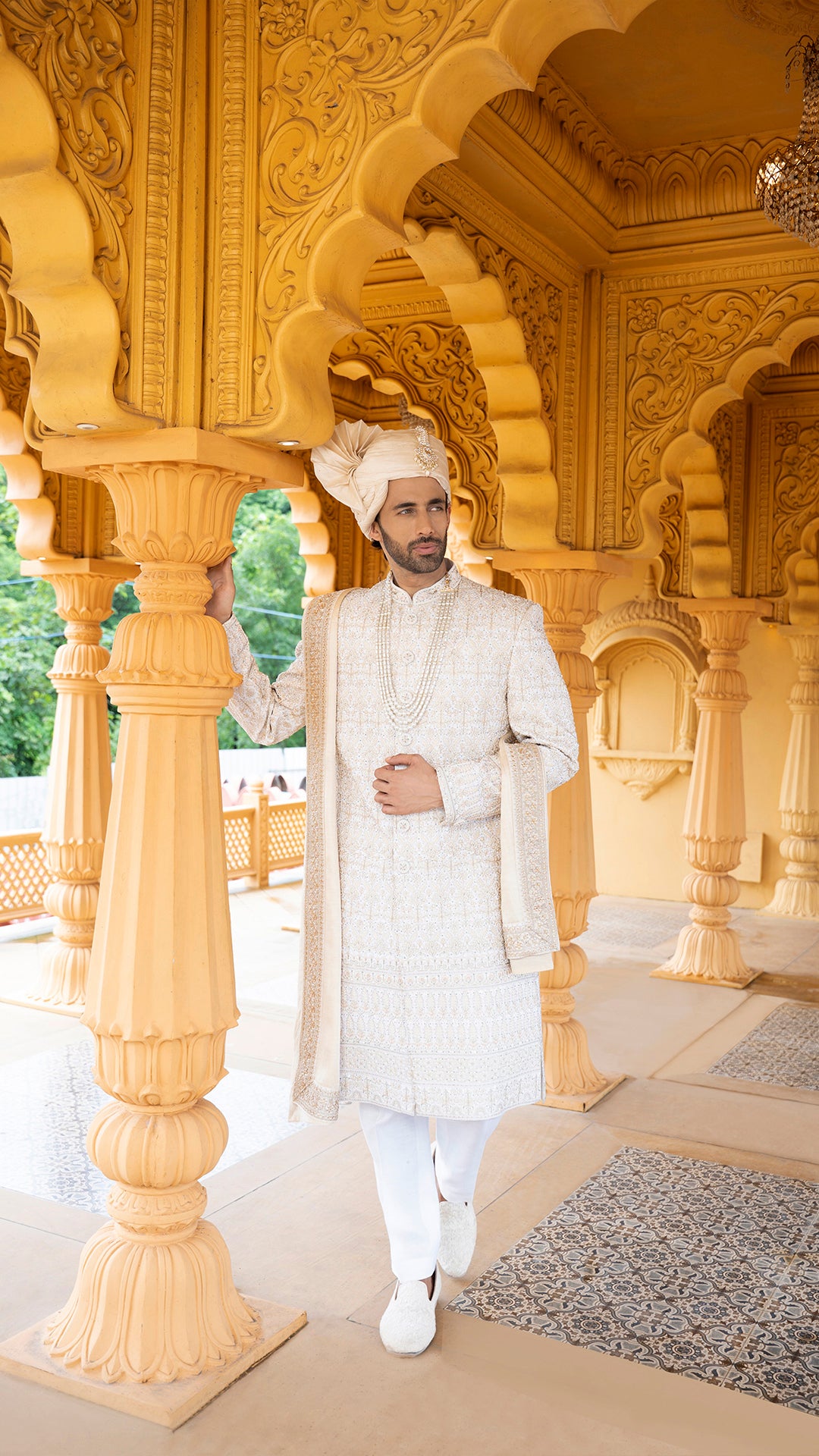Golden Groom Sherwani with Accessories | BWO by Smit Pithadia