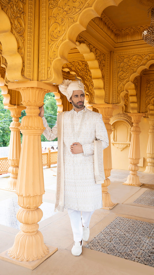 Golden Groom Sherwani with Accessories | BWO by Smit Pithadia