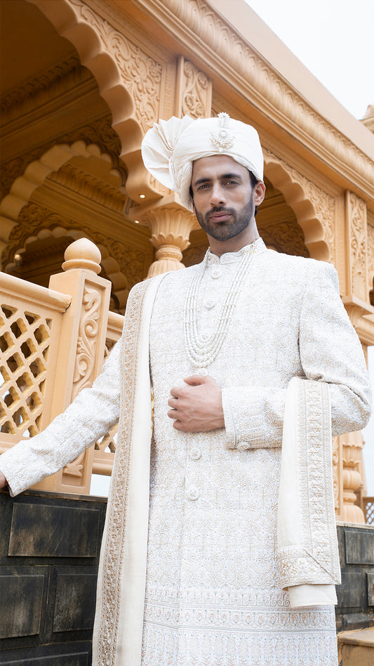 Golden Groom Sherwani with Accessories | BWO by Smit Pithadia