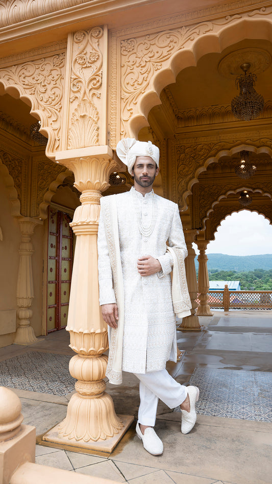 Golden Groom Sherwani with Accessories | BWO by Smit Pithadia